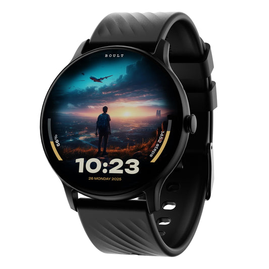 Boult Newly Launched Dire Smartwatch 1.38'' 2.5D Curved HD Display, BT Calling, 500 Nits Brightness, IP67, 250+ Watchfaces, 120+ Sports Modes, AI Voice Assistant, SpO2 Monitoring (Pure Black)