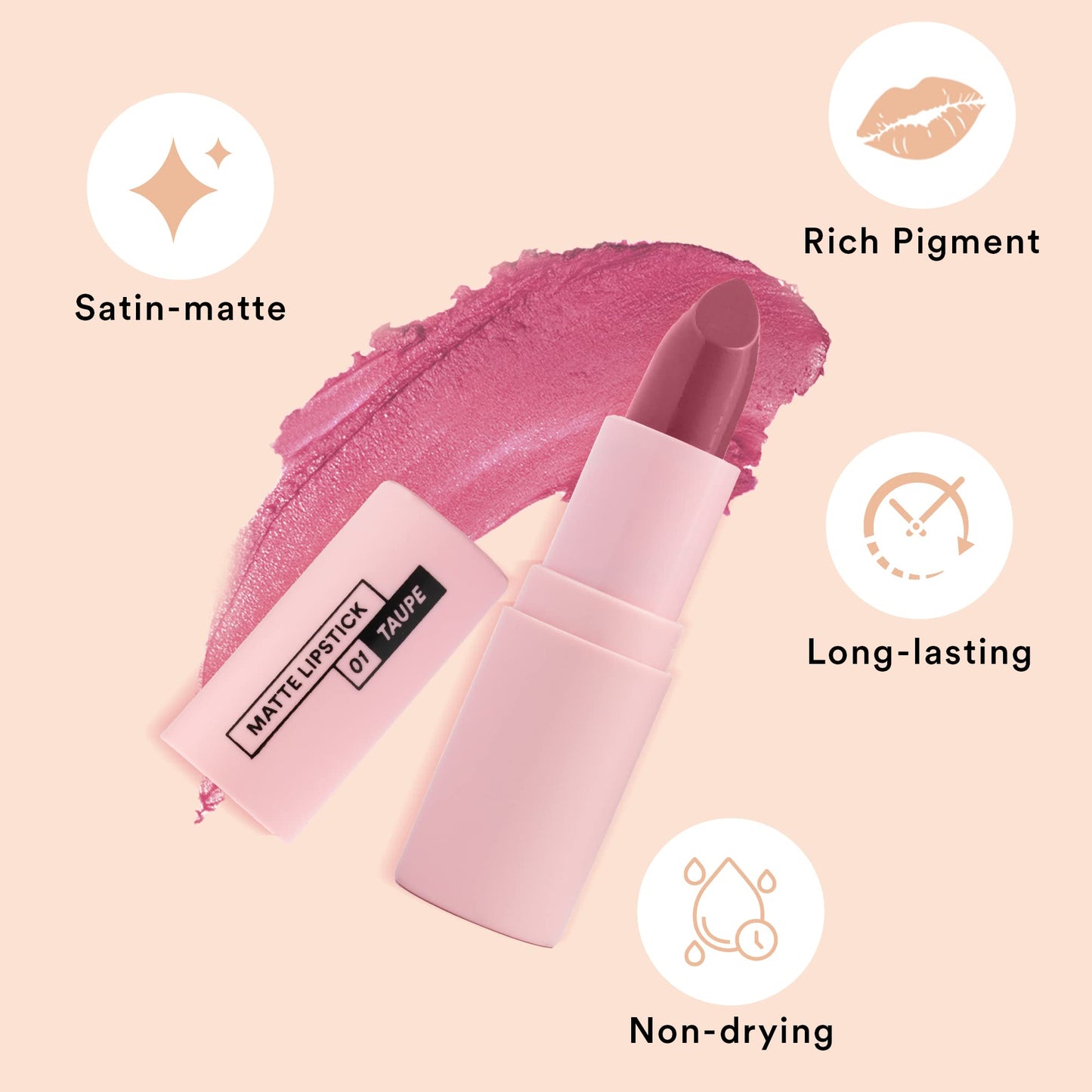 SUGAR POP 3 in 1 Lip Kit Combo, Richly pigmented, Long-lasting, Ultra Matte, Smudge-Proof, Hydrating, UV Protection, Moisturizing Rich Pigment, 02 Mauve, 01 Taupe & Cherry