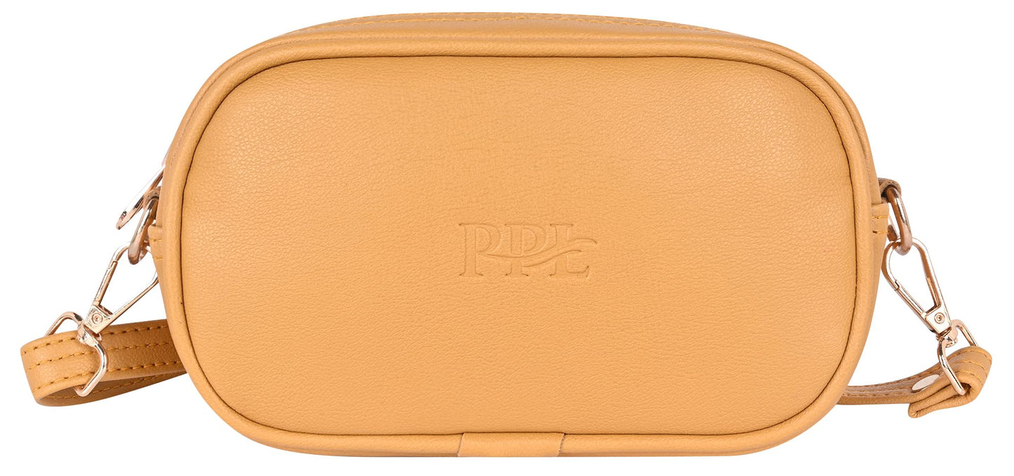 Pramadda Pure Luxury Stylish Mini Faux Leather Sling Bag for Girls | Side Crossbody Shoulder Bag | Mobile Purse for women latest. (Classic Mustard)