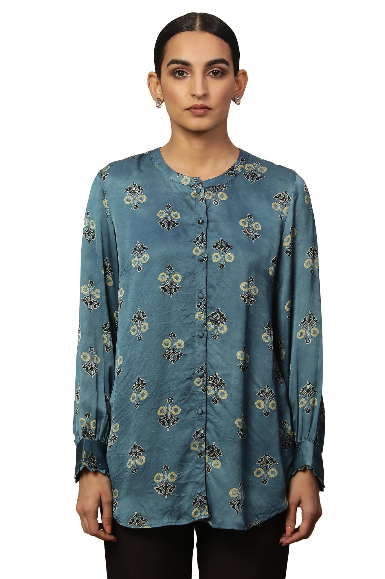 W for Woman Women's Printed Regular Fit Top