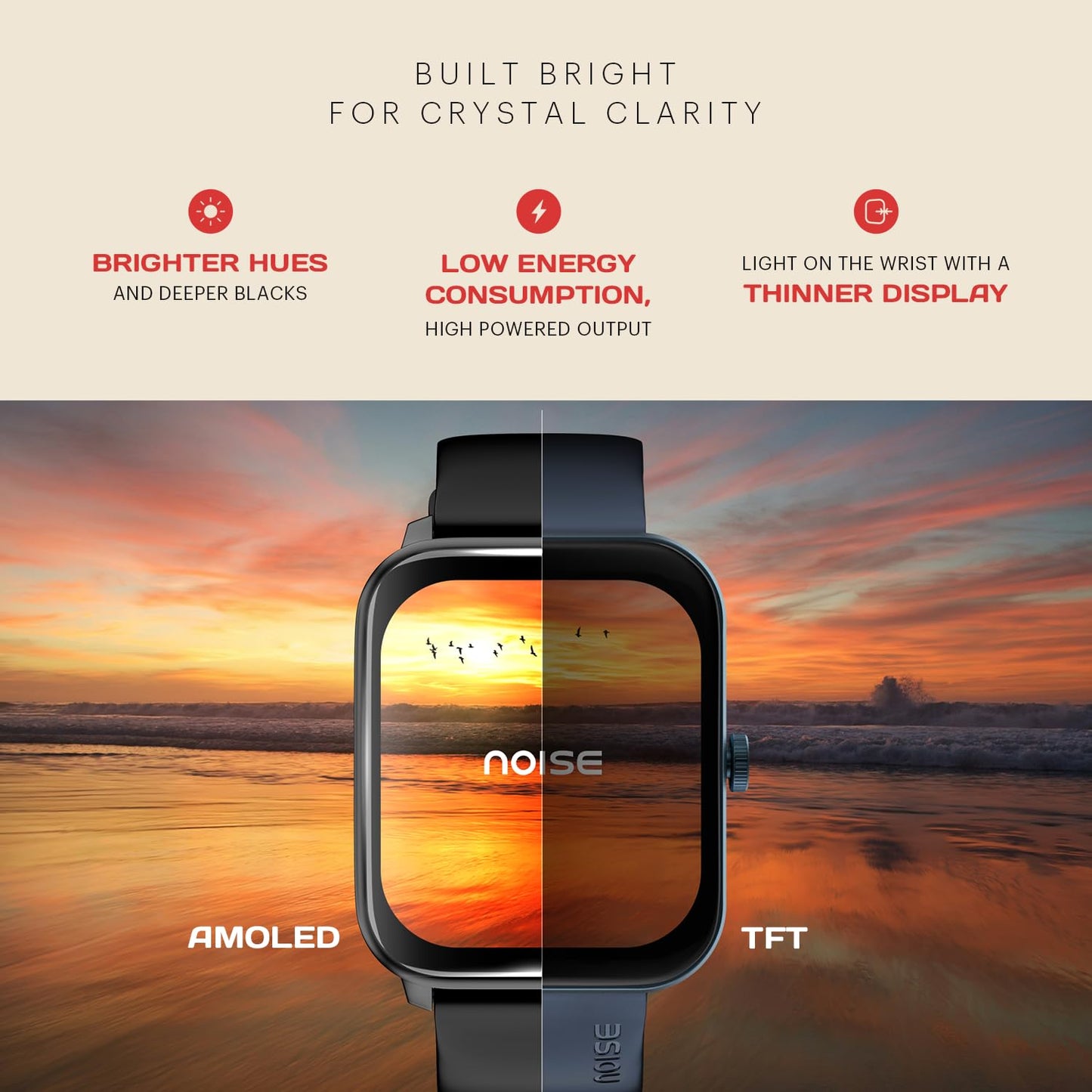 Noise ColorFit Pulse 4 with 1.85" Dynamic AMOLED Display, 600 Nits Brightness, BT Calling Smart Watch, Premium Build, 7 Days Battery Life, 24*7 Heart Rate & Sleep Tracking on NoiseFit App (Jet Black)