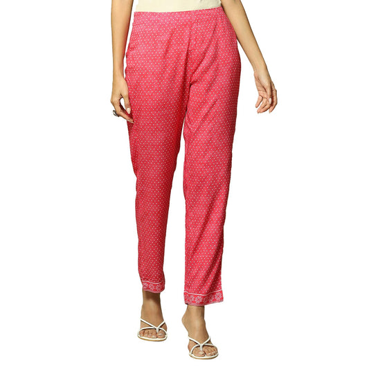 Rangriti Women's Straight Pants (GLBLBNDHN18890AW23PNK_Pink