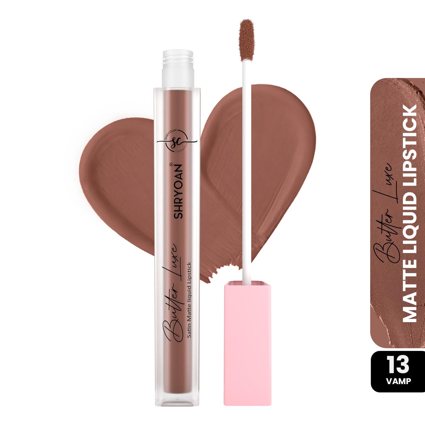 Shryoan Butter Luxe Satin Matte Liquid Lipstick | Ultra Pigmented, Long-Lasting, Non-Transfer Formula, Smooth Lip Color, Weightless Finish, Silky Matte Finish (6ml) (Shade-13, Shade-13)