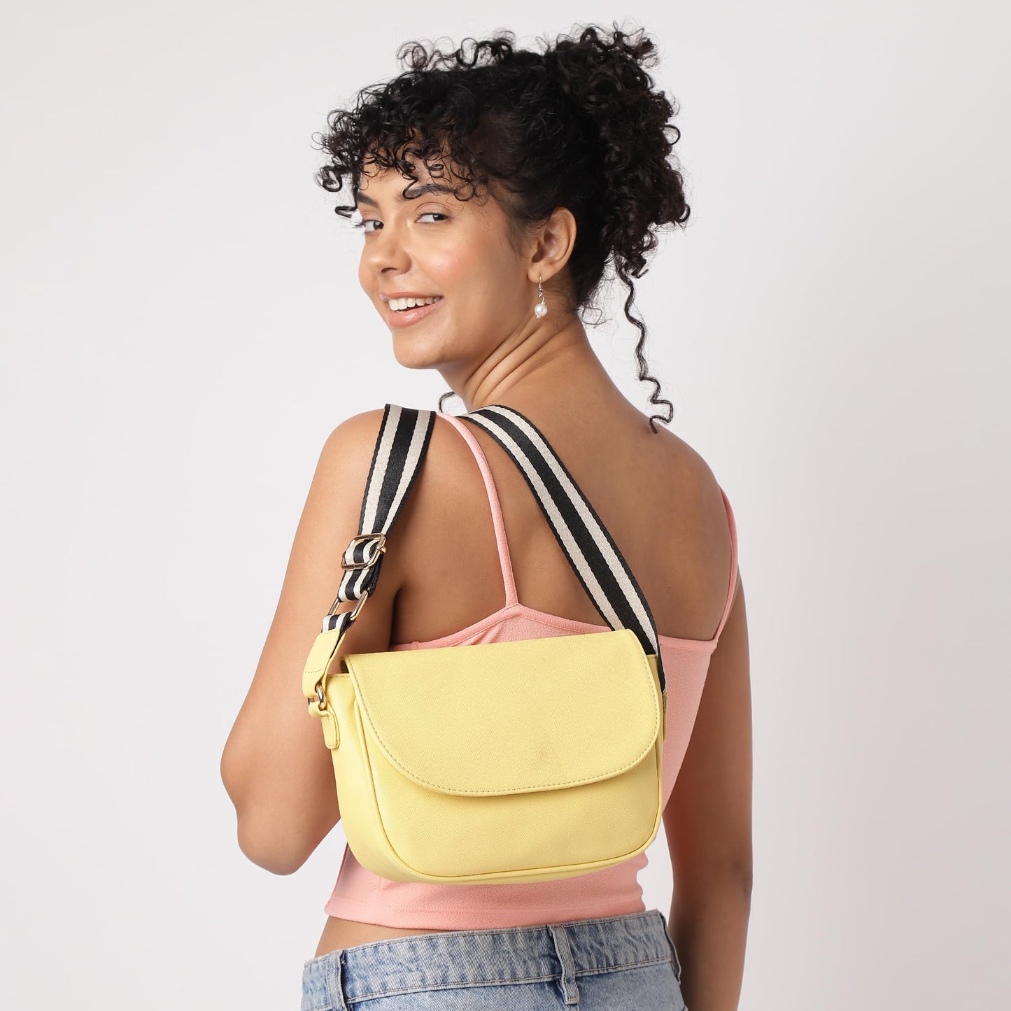 Fastrack Chic Saffiano-Textured Sling Bag for Women, Girls and Ladies