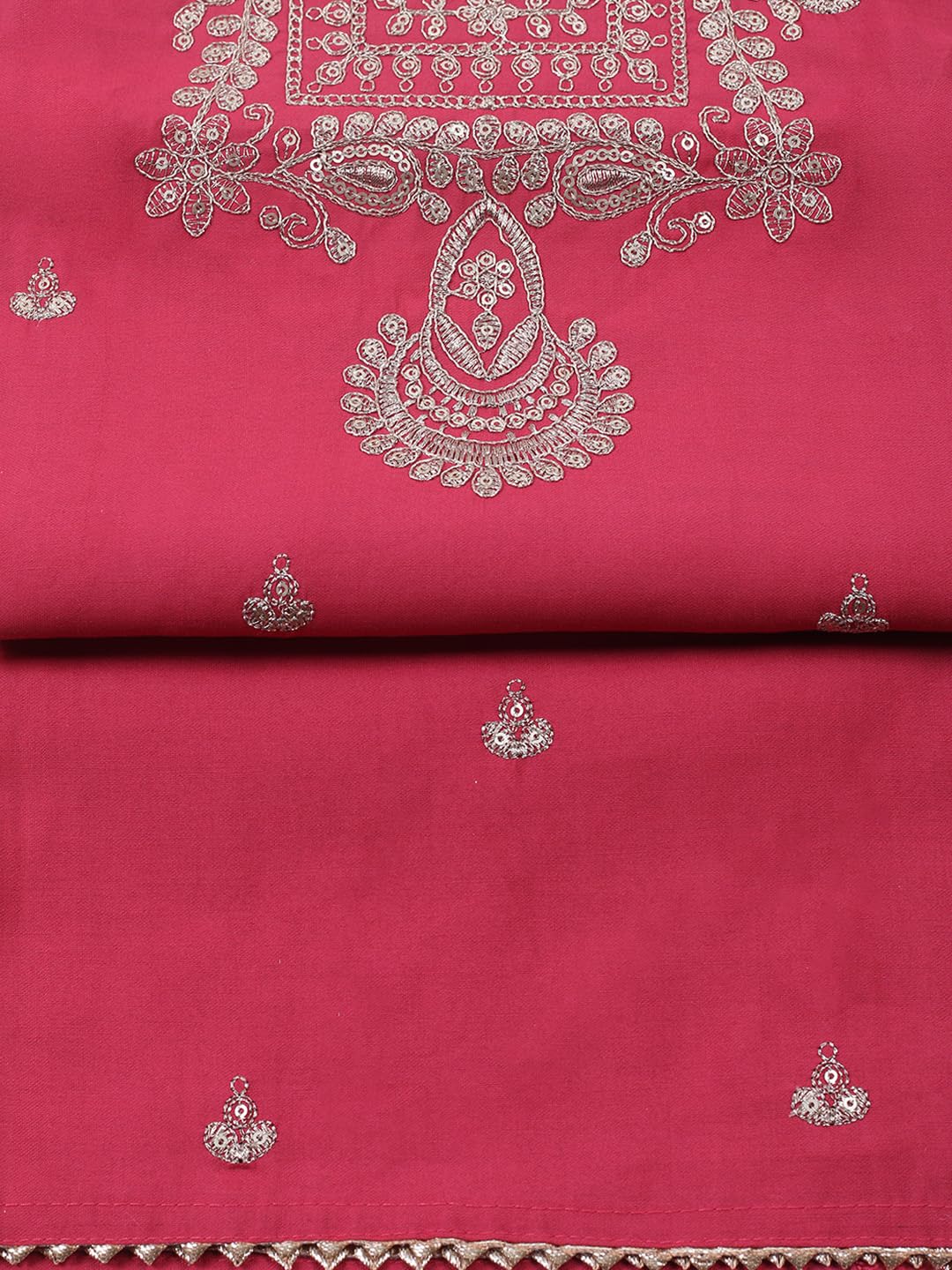 Meena Bazaar Printed Cotton Unstitched Kurta with Bottom & Dupatta