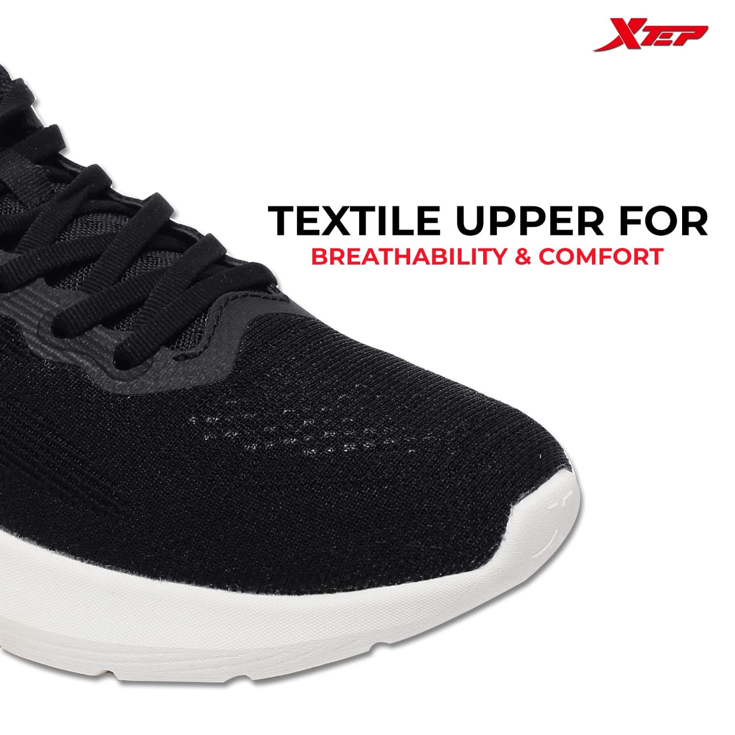 XTEP Women's Black EVA Foam Outsole Comfort Sports Running Shoes (6 UK)
