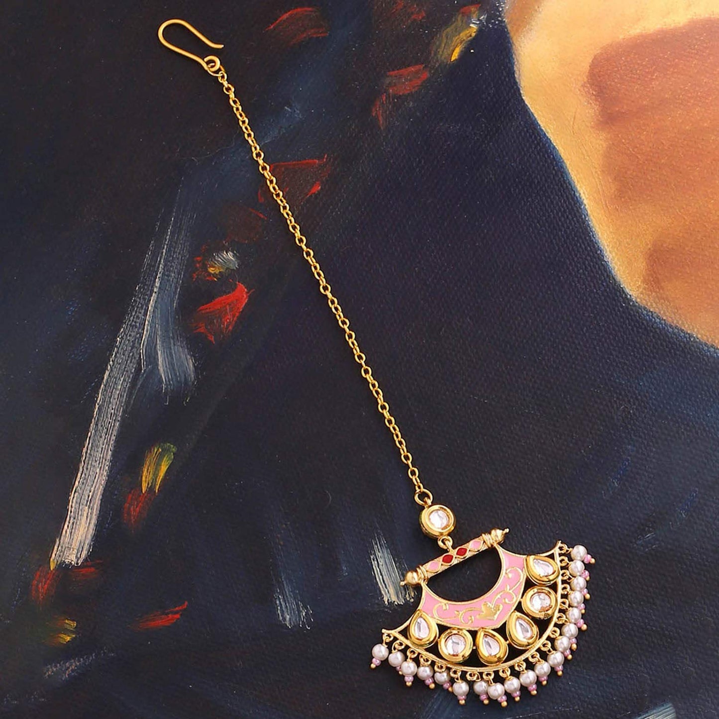 Voylla Manmayi Faux Pearls Maang Tika