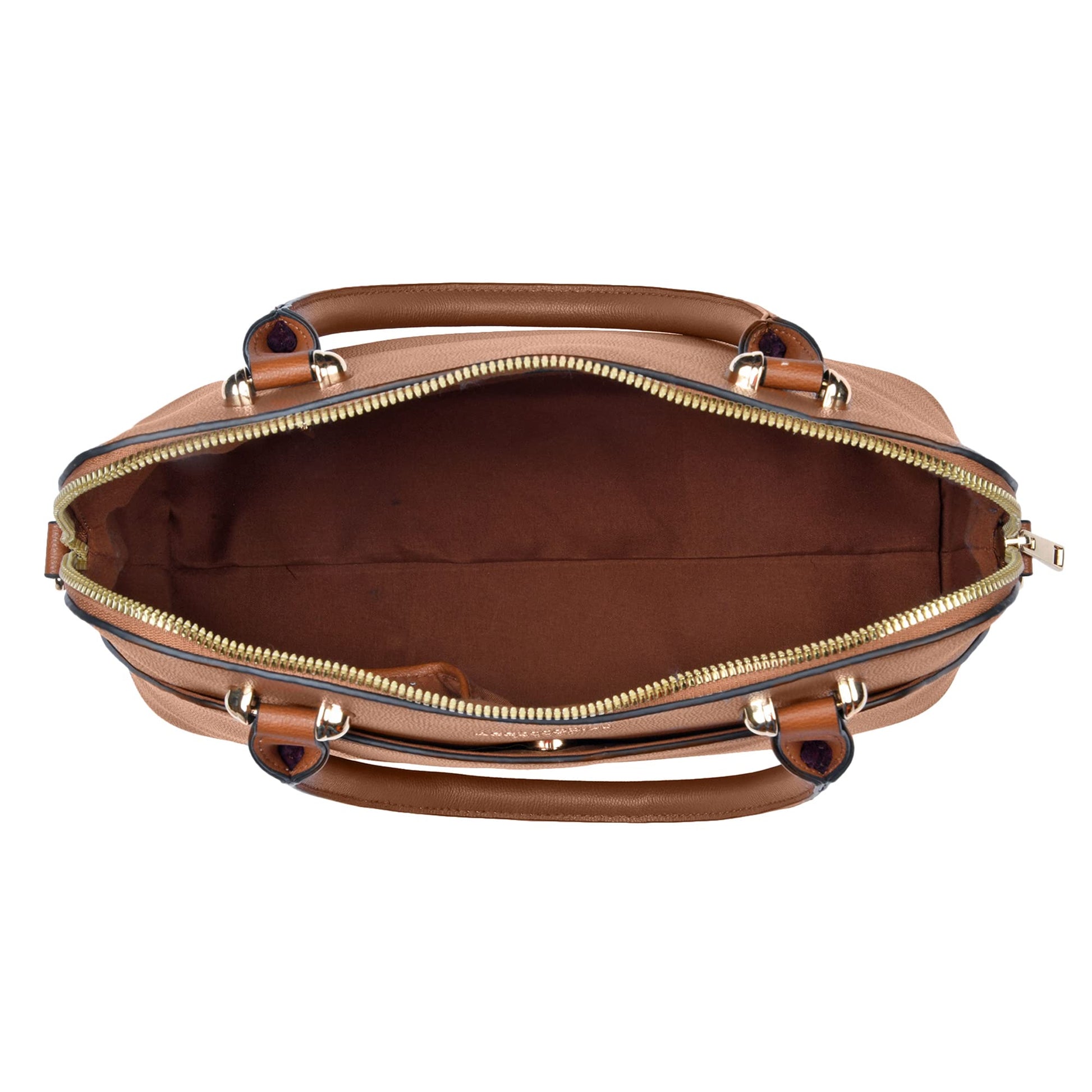 Accessorize London Women's Faux Brown Leather Thea handheld bag