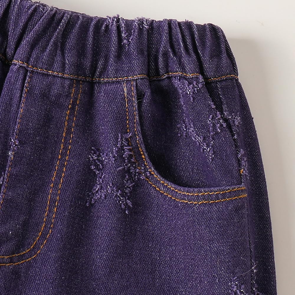 Hopscotch Girls Blue Starry Wide-Leg Jeans for Ages (3-4 Years)