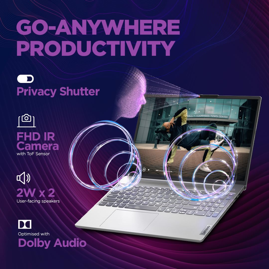 Lenovo IdeaPad Slim 5 Intel Core Ultra 7 155H Built-in AI 16" (40.64cm) WUXGA-IPS 300Nits Thin & Light Laptop (16GB/1TB SSD/Win 11/100% sRGB/MSO/1Yr ADP Free/3 Month Game Pass/Grey/1.8Kg), 83DC008VIN