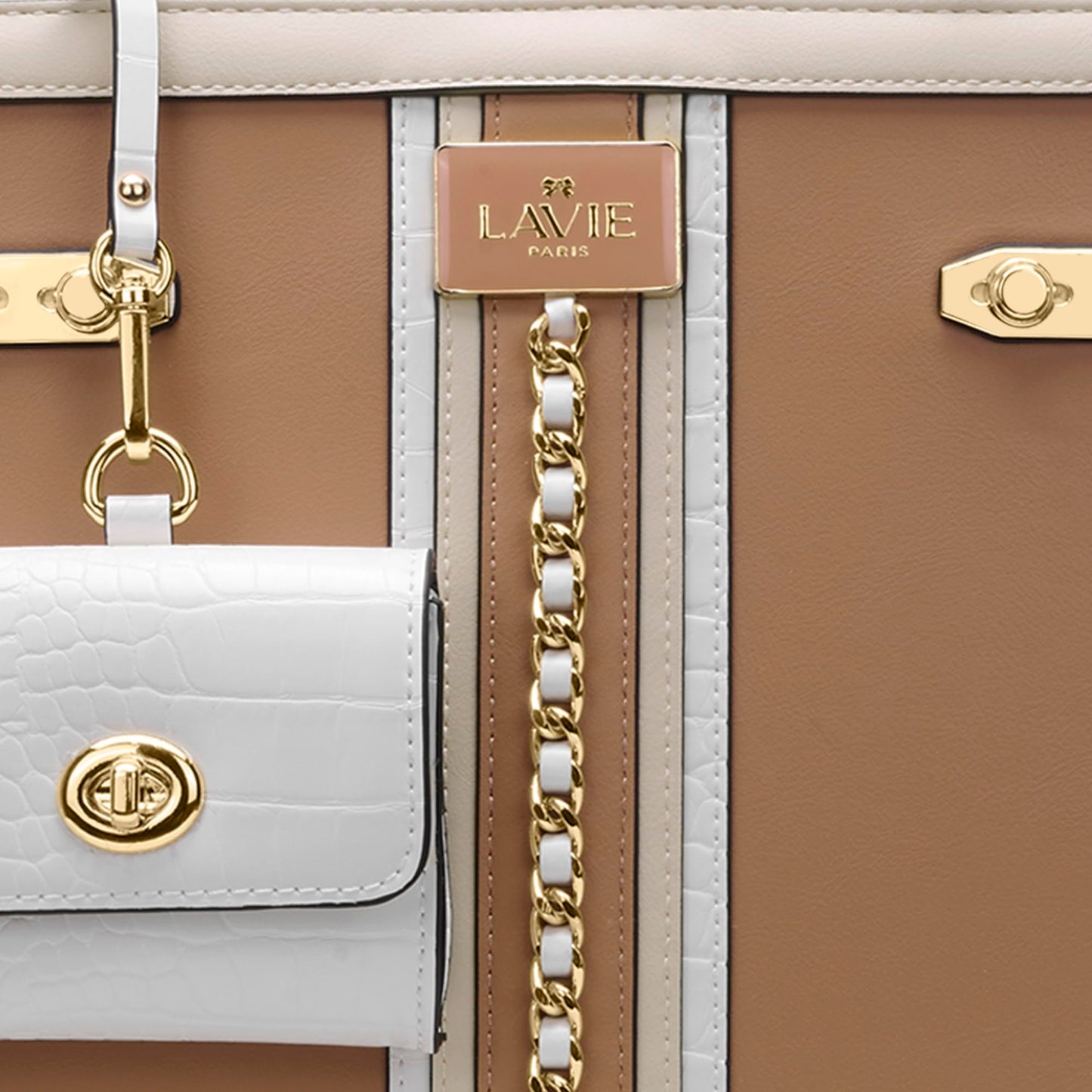 LAVIE PARIS Women's Louvre Chain Satchel Bag | Satchel Handbag for Work | Ladies Purse | Stylish Shoulder Bag | Gift for Women