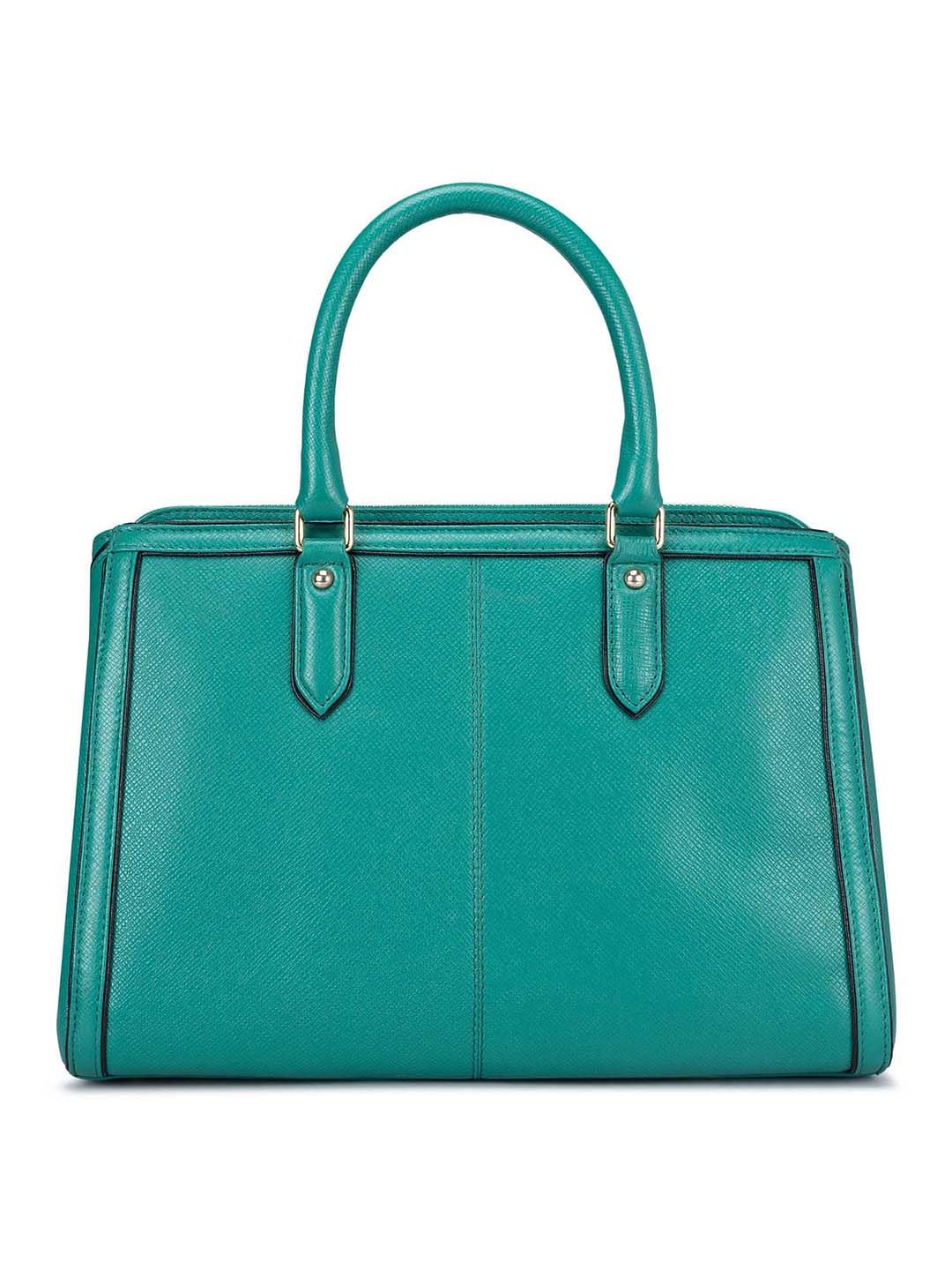 Da Milano Genuine Leather Green Satchel Bag (01033) (Medium)