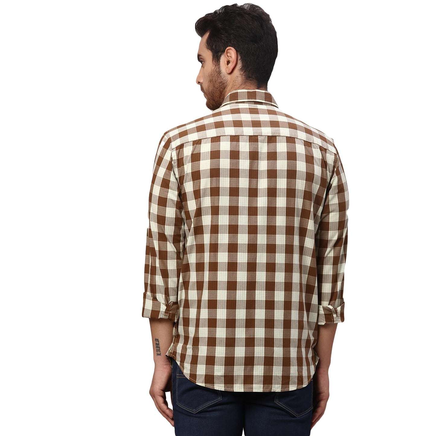 Park Avenue Men's Slim Fit Shirt (Brown)