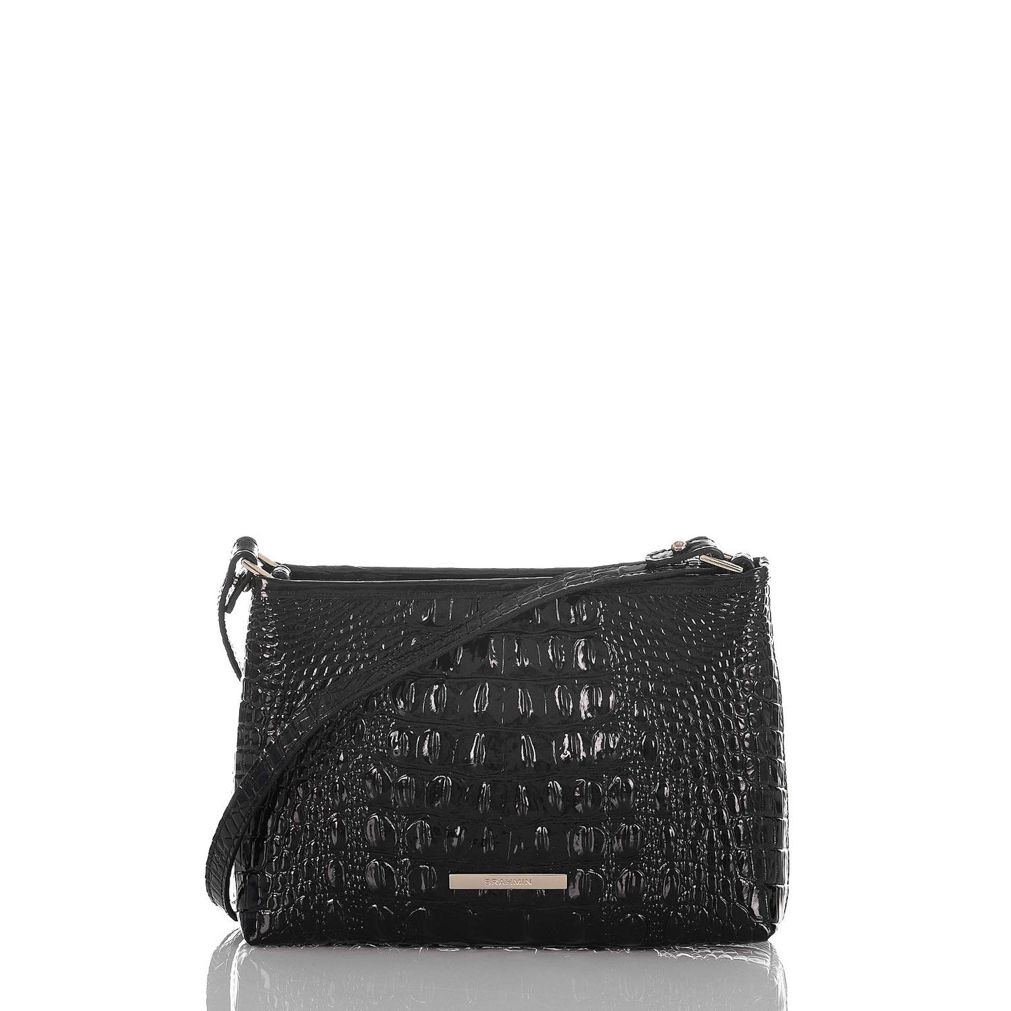 Brahmin Lorelei Black Hobo Crossbody Handbag Women One Size