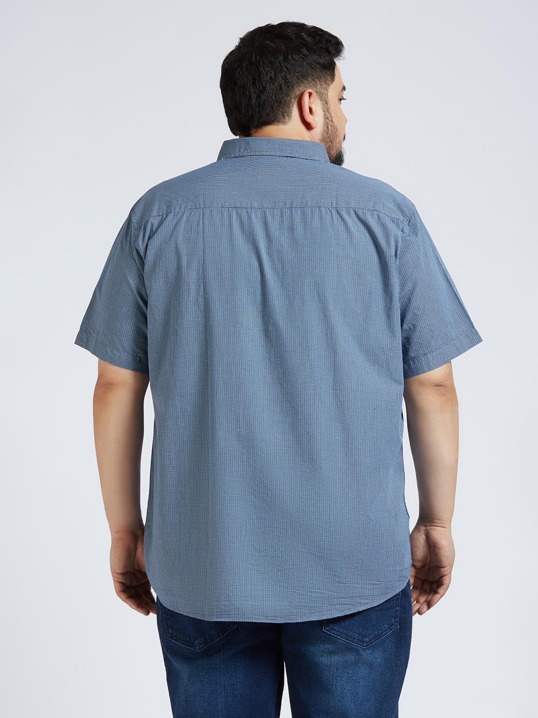 Thomas Scott Mens | Half Sleeve | Solid | Regular Fit Plus Size | 100% Cotton | Spread Collar | Casual Shirts (Available in Plus Size) (Dark Blue_6XL)