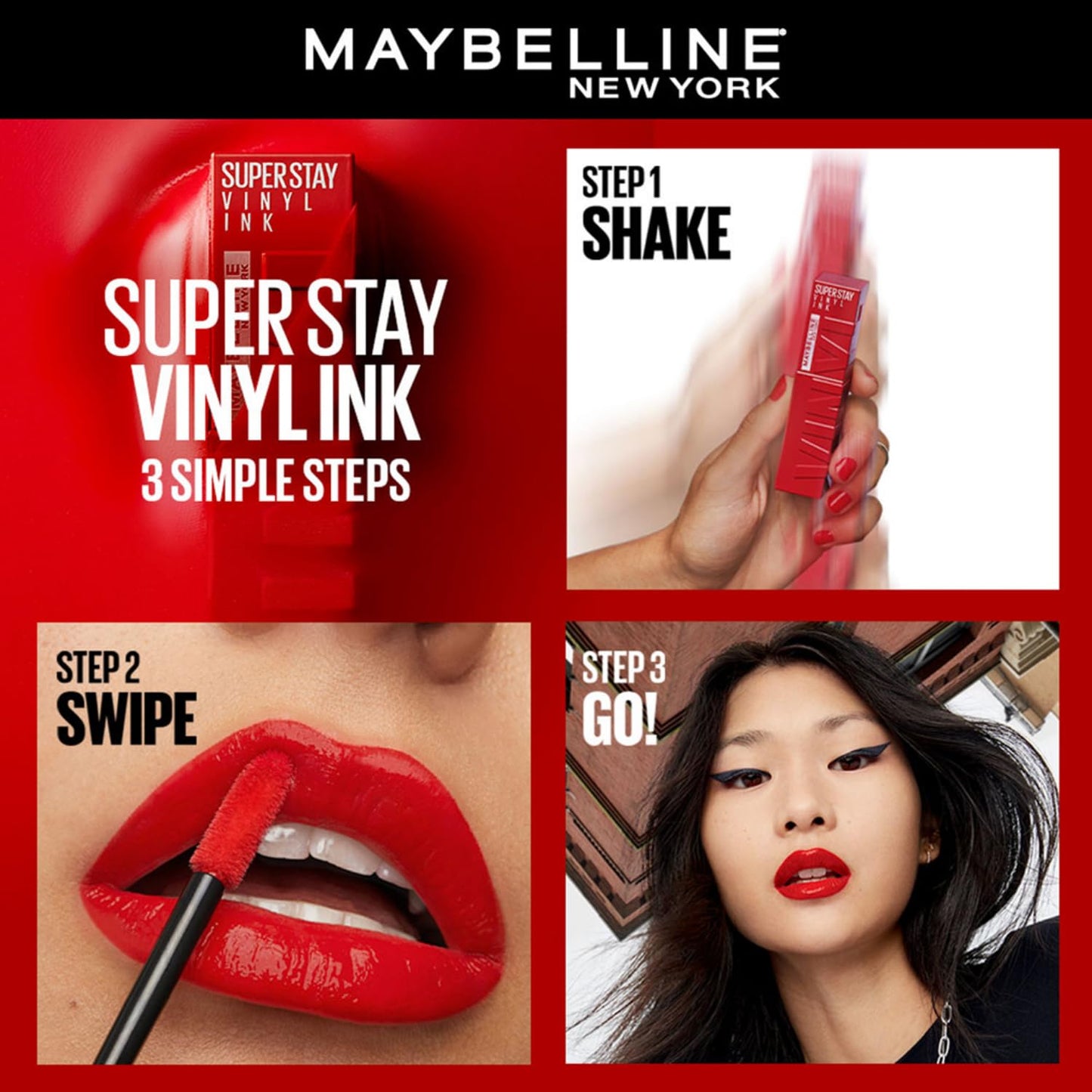Maybelline High-Glossy New York Superstay Vinyl Ink Liquid Lipstick Lippy Instant Shine & Transfer Proof. Last Up To 16Hr, Enriched With Vitamin E & Aloe | 4.2Ml