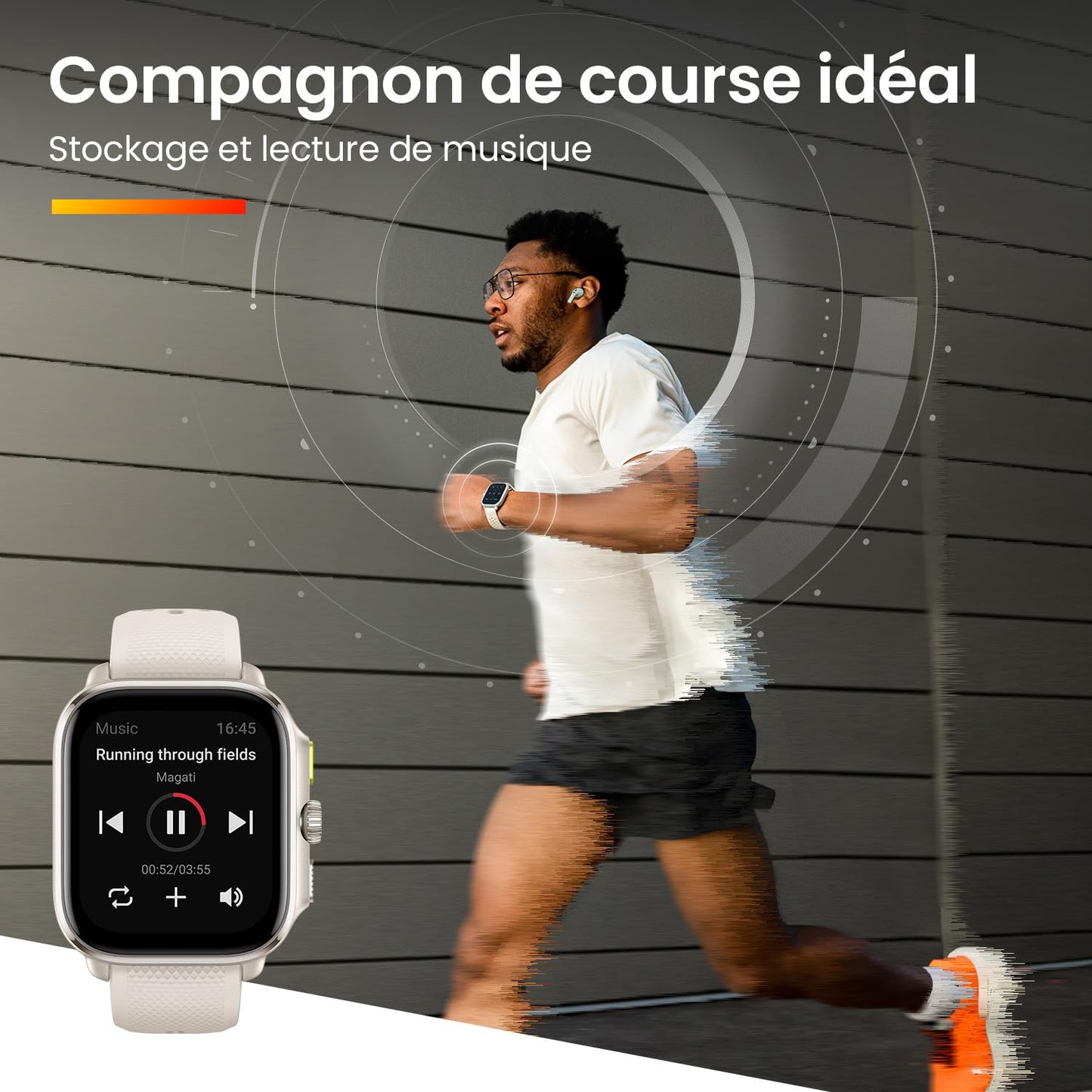 Amazfit Cheetah Lightweight Running Smart Watch with Dual-Band GPS, Route Navigation & Offline Maps, Personalized Training Plans, HR & SpO2, Music, 5 ATM Waterproof (Square) Winner Champagne