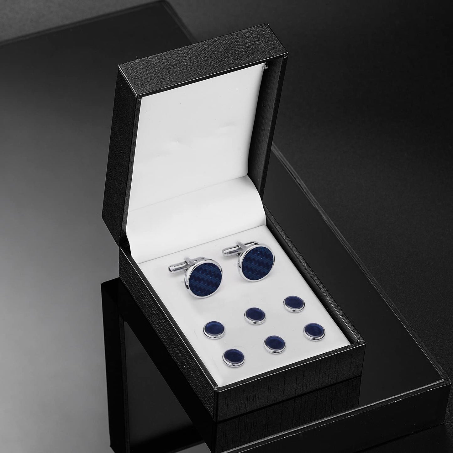 wynameleri Men's Jewelry Cufflinks and Studs Set Specially Design for Tuxedo Shirts Business Wedding Party Birthday, normal, Brass, metal