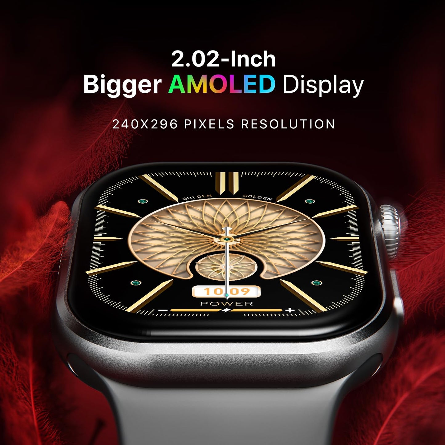 Fire-Boltt Brillia Smart Watch 2.02” AMOLED Display, Bluetooth Calling, SpO2, Heart Rate Monitor, 120+ Sports Modes, Fitness Tracker, Voice Assistant, Smart Watch for Man & Women– Grey