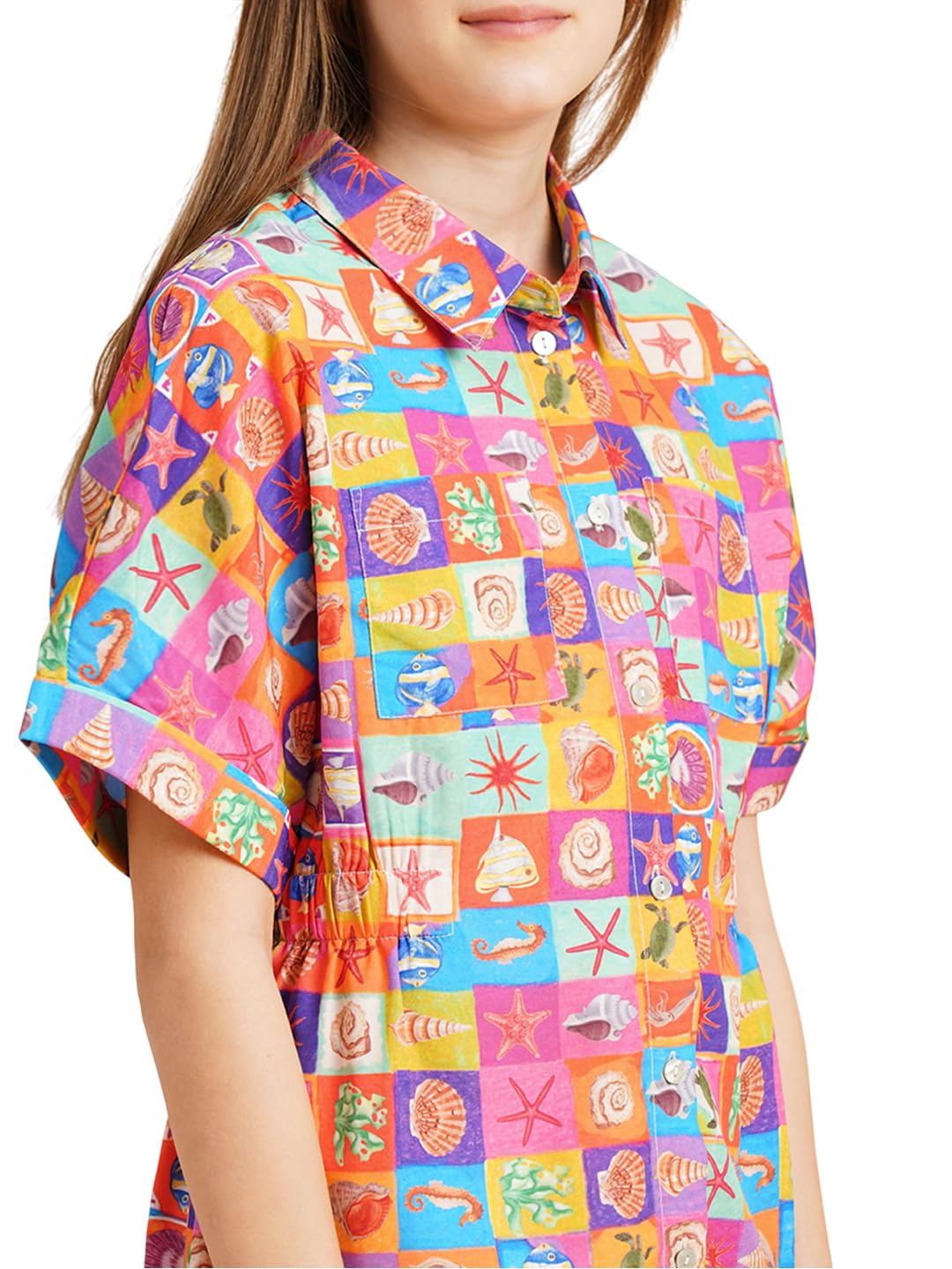 VERO MODA Girls Fit & Flare Multicolor Dress