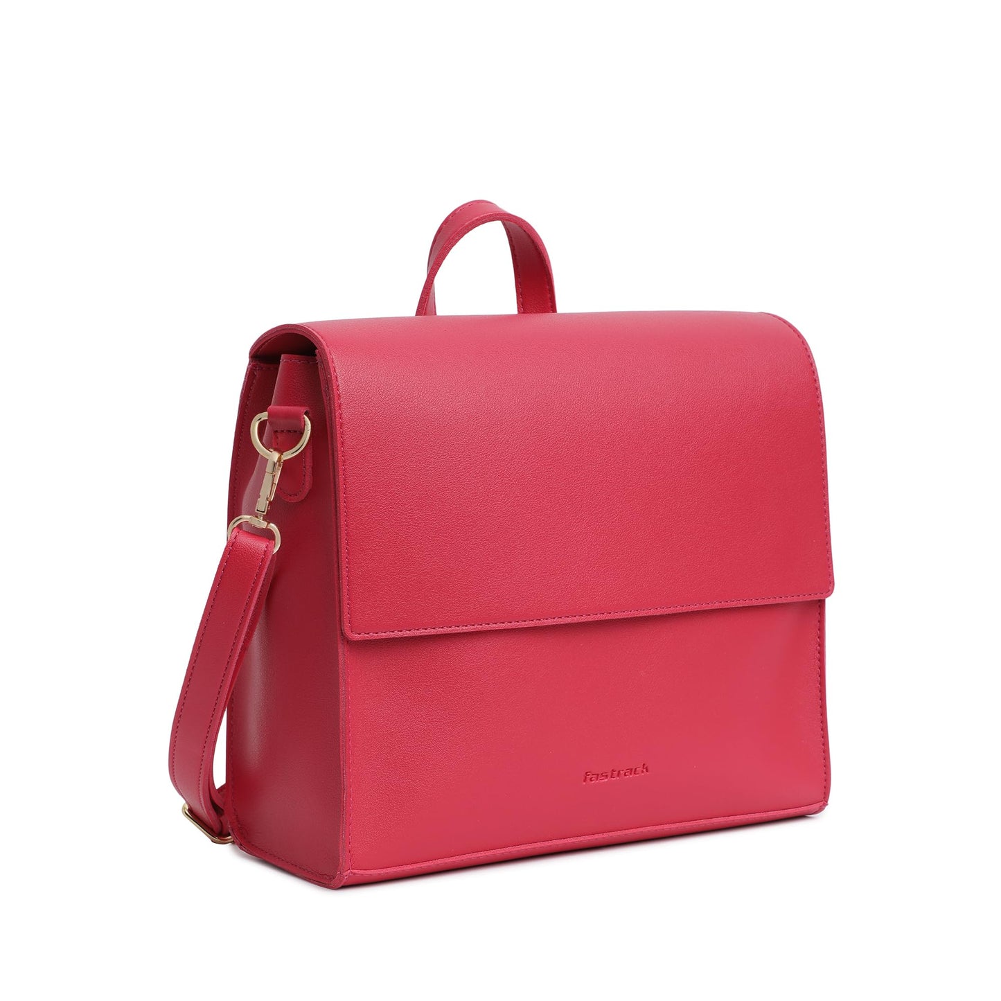 Fastrack College Satchel Bag for Women | Stylish Bag for Girls, Ladies, Women | Everyday Satchel for College, Work Made of Faux Leather (Pink Flash)