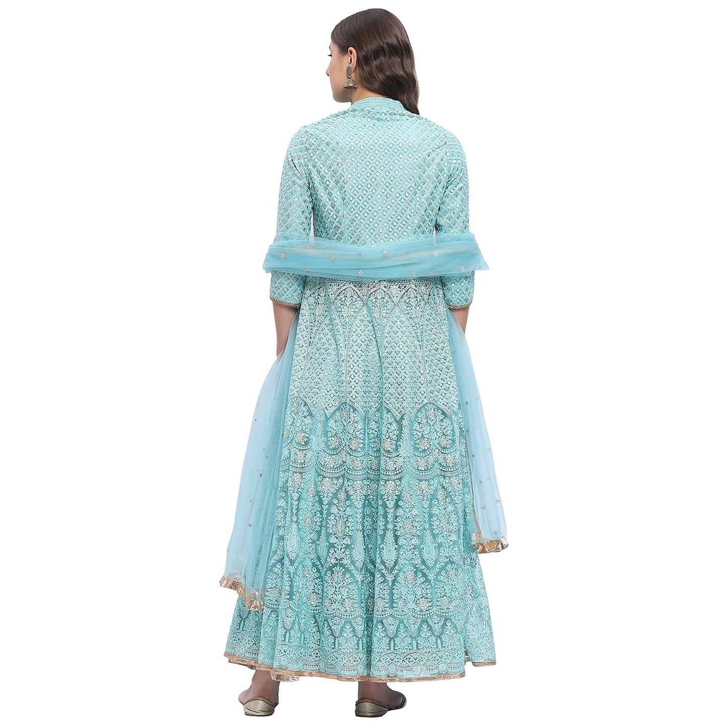 Biba Women's Cotton Kurta Sets (SKD6463AW24BLU_Blue
