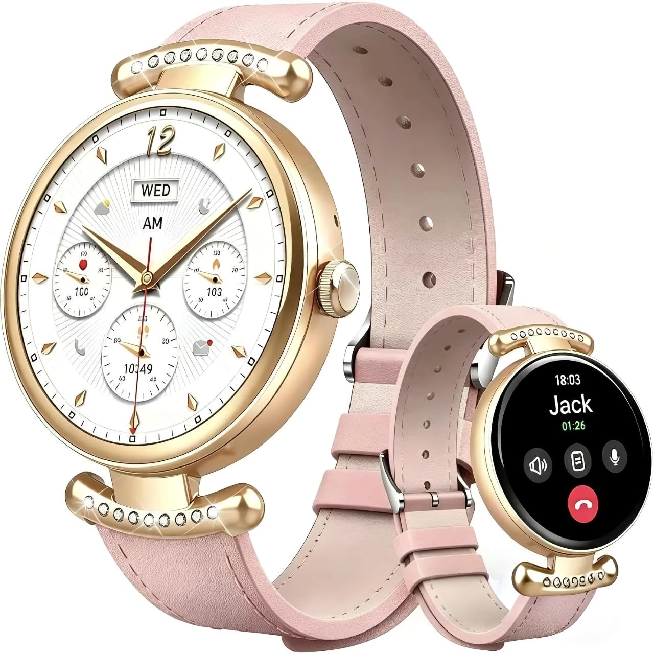 Nllosa Uoiunsa Smart Watches for Women, 1.2'' AMOLED Ultra-Clear Screen Fitness Trackers with Bluetooth Call (Answer/Make), 100+ Sports Mode, IP68 Waterproof Women Smart Watch for Android iOS