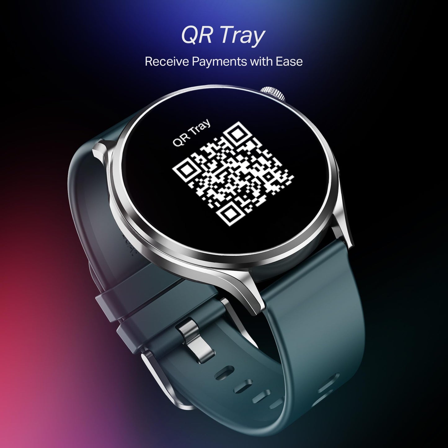 Boat Lunar Discovery Pro, 1.39" HD Display, QR Tray, Emergency SOS, Functional Crown, Multiple Sports Modes, BT Calling, HR, SpO2 & Sleep Tracking, Smart Watches for Men & Women (Active Blue)