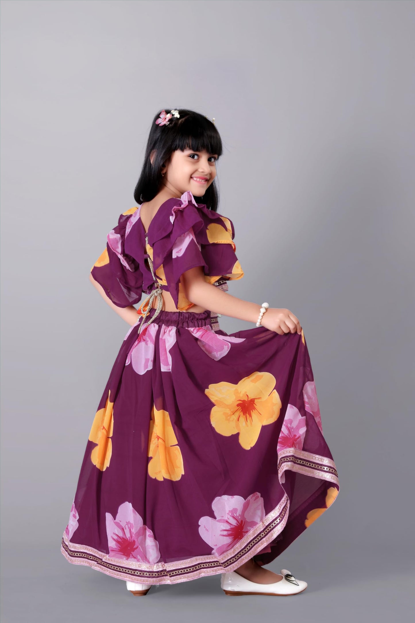 satyamfab Gorgeous Girl's Lehenga Choli - Thick Fox Georgette Print Fabric, Completely Stitched, Suitable for Weddings, Festivals