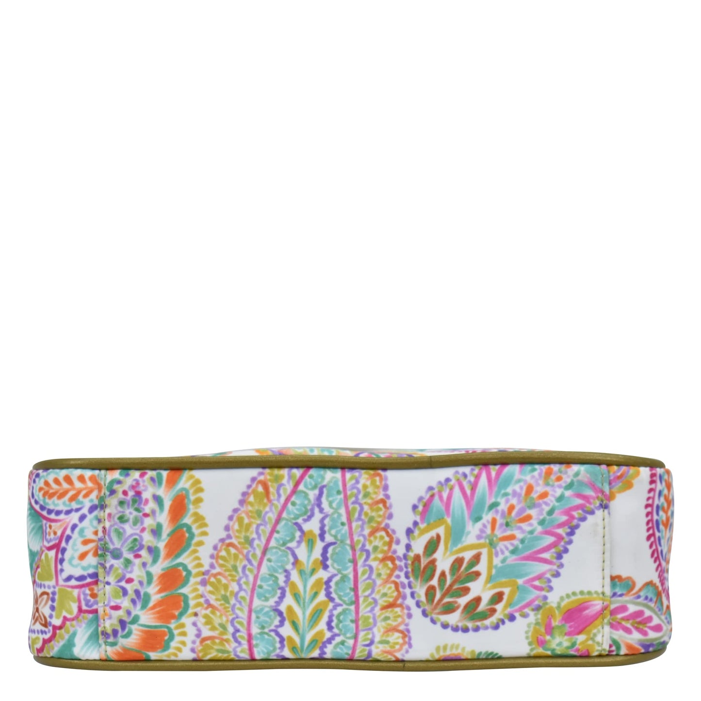 Anuschka East/West Hobo - Wanderlust Collection - Nylon Fabric with Genuine Leather Trim and Artwork Print - Boho Paisley