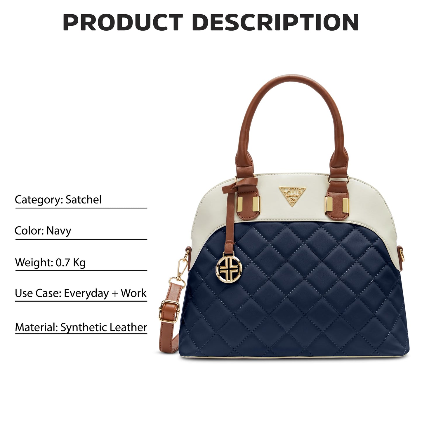 Lavie Signature Women's Texas Satchel Handbag for Women | Satchel Bag for Work | Ladies purse | Stylish Shoulder Bag | Gift For Women