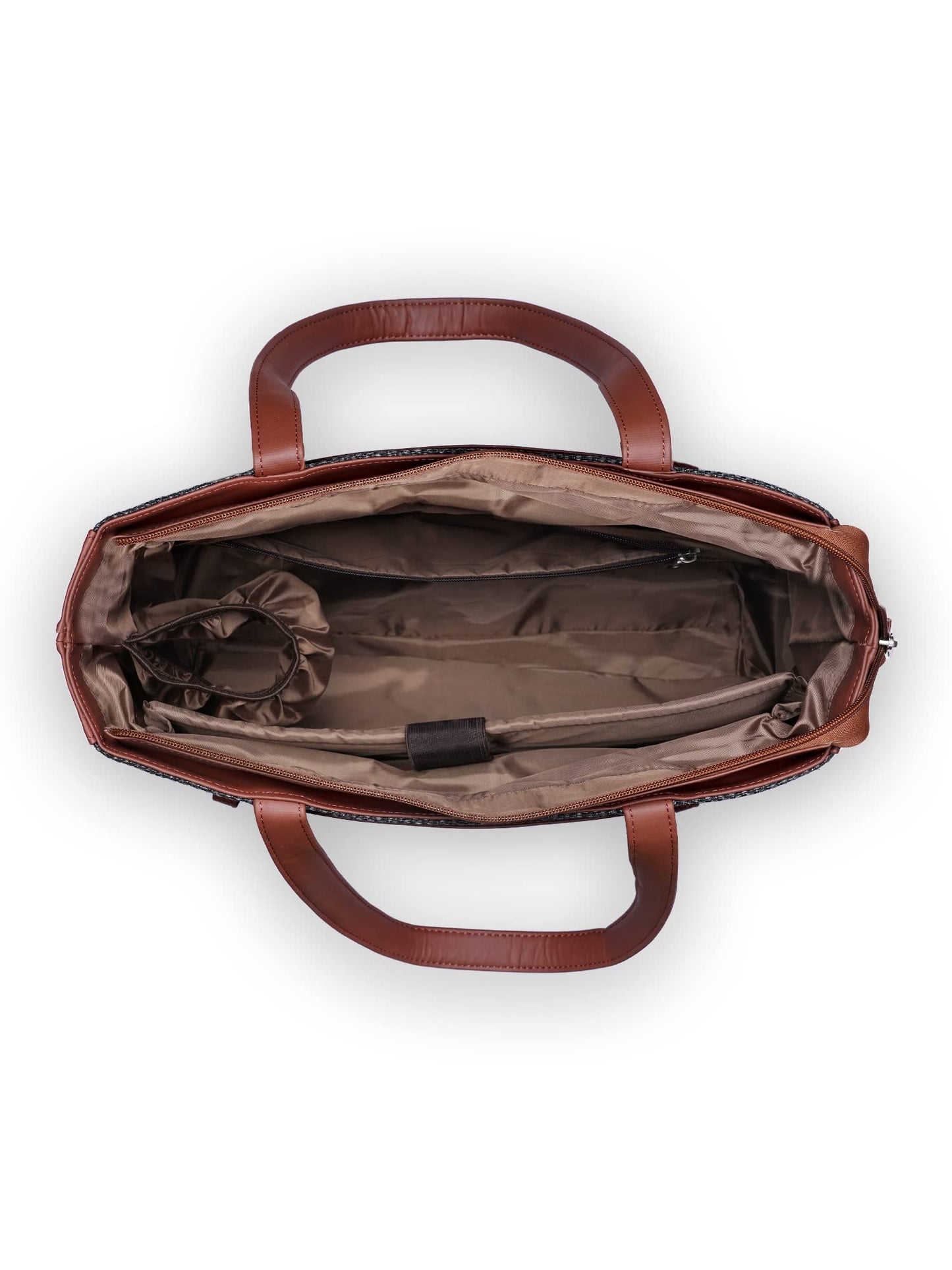 ZOUK Kutch Gamthi Abstract Printed Women's Jute Handcrafted Vegan Leather Multicolor Statement Office Shoulder Bag