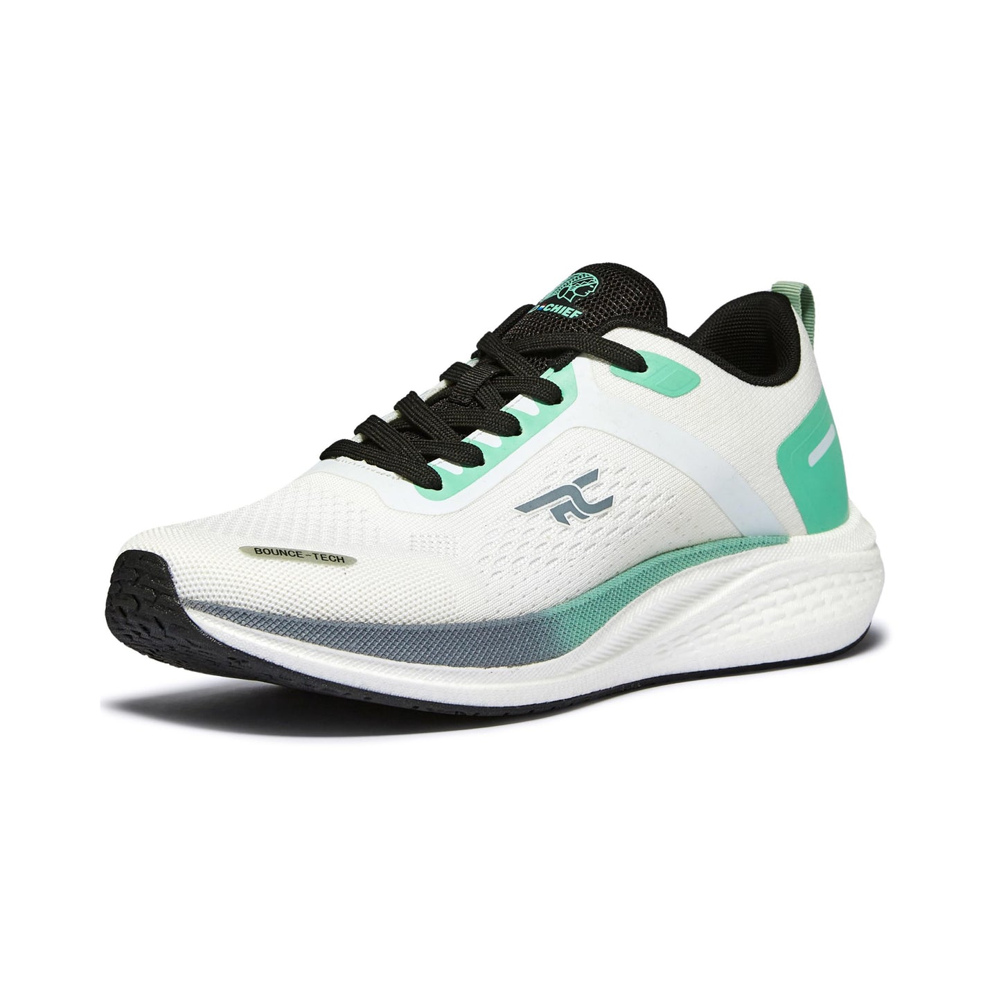 Red Chief Sports Running Shoes for Men & Boys | Stylish Lace-Up Outdoor Shoes | Lightweight Walking-Style Runners | Comfortable Athletic White-Pl.Green | Size-6 | R1710 F055A