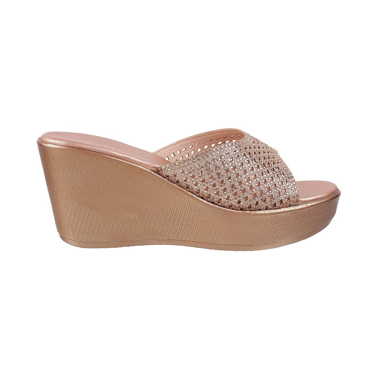 Metro Womens Synthetic Rose Gold Slip Ons (Size (6 UK (39 EU))