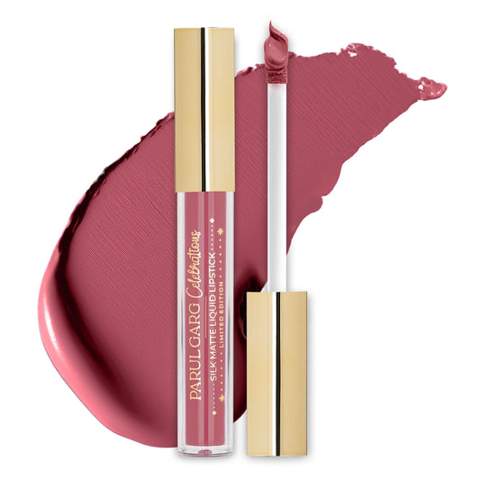 Parul Garg Beauty Silk Matte Liquid Lipstick | Long-Lasting & Smudge-Proof | Soft Matte Finish | Vegan & Clean Beauty | Hydrating with Shea Butter & Vitamin E | Shubh (Perfect Nude) | 2.5ml
