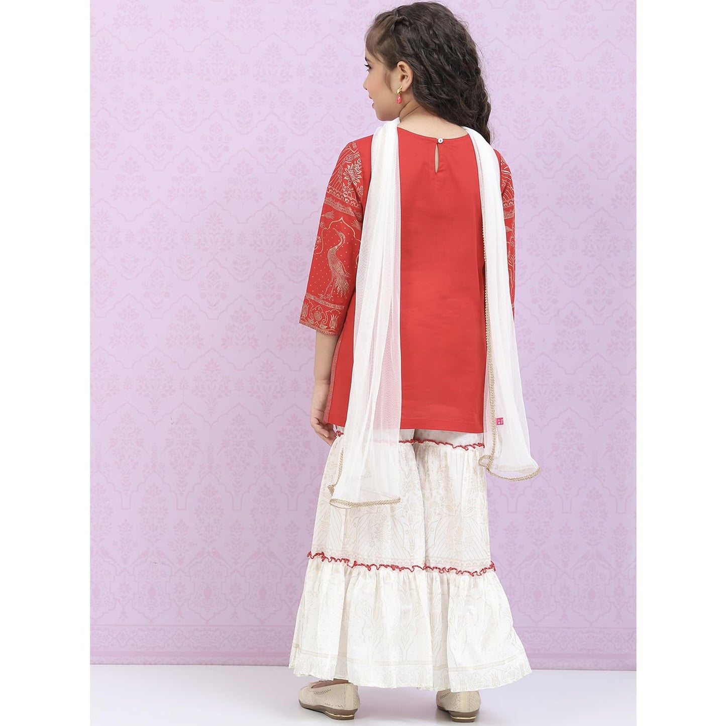 BIBA GIRL PRINTED RELAXED KID(KW4895_WHITE RED_5)