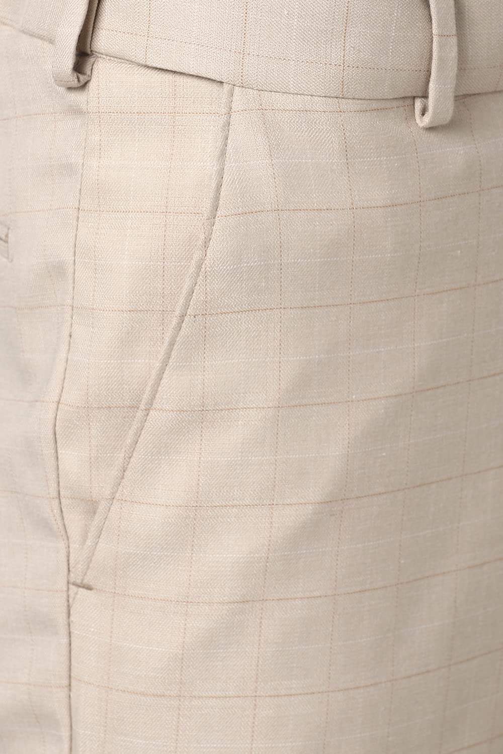 Peter England Men's Polyester Blend Two Piece Suit (PISUWNSP737449_Beige_44)