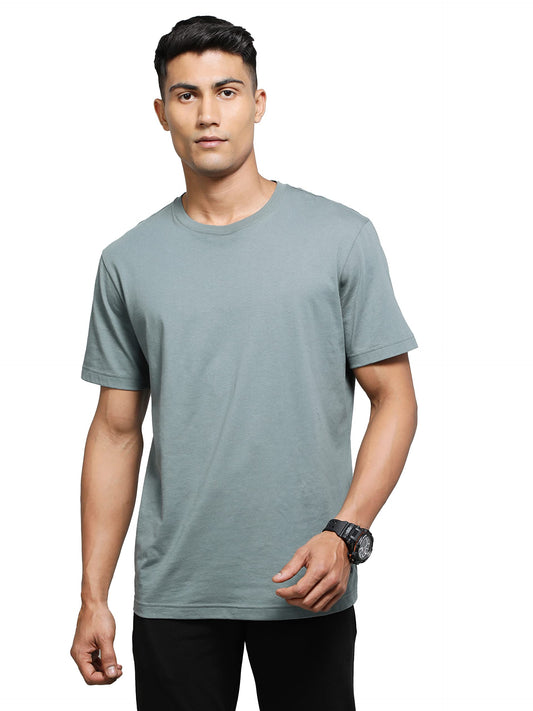 Jockey Men's Super Combed Cotton Rich Solid Round Neck Half Sleeve T-Shirt_Style_2714_Balsam Green_L