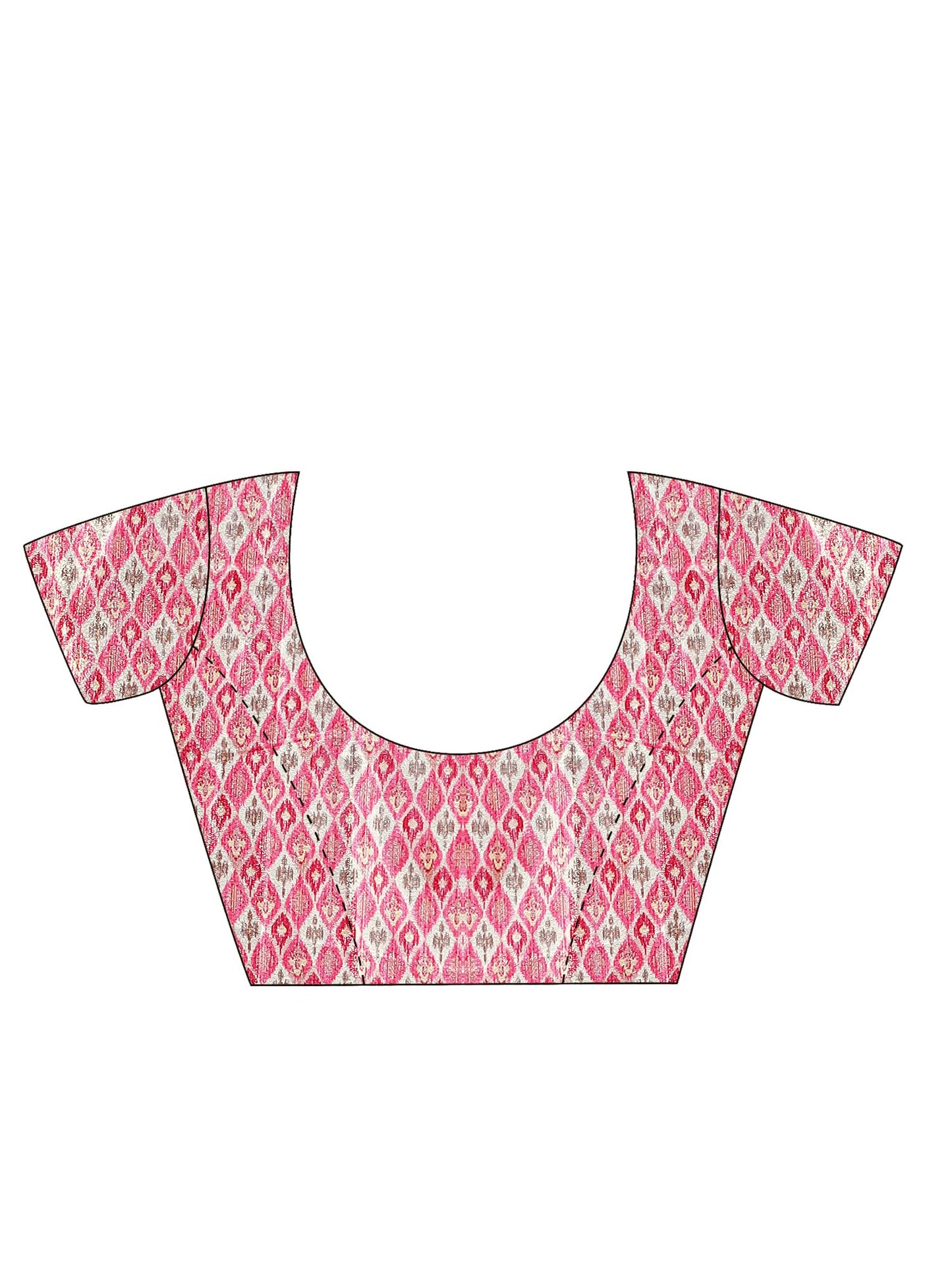 SAREE MALL Women's Chiffon Floral Embellished Saree With Unstitched Blouse Piece(Pink_KINJAL4263_SM)