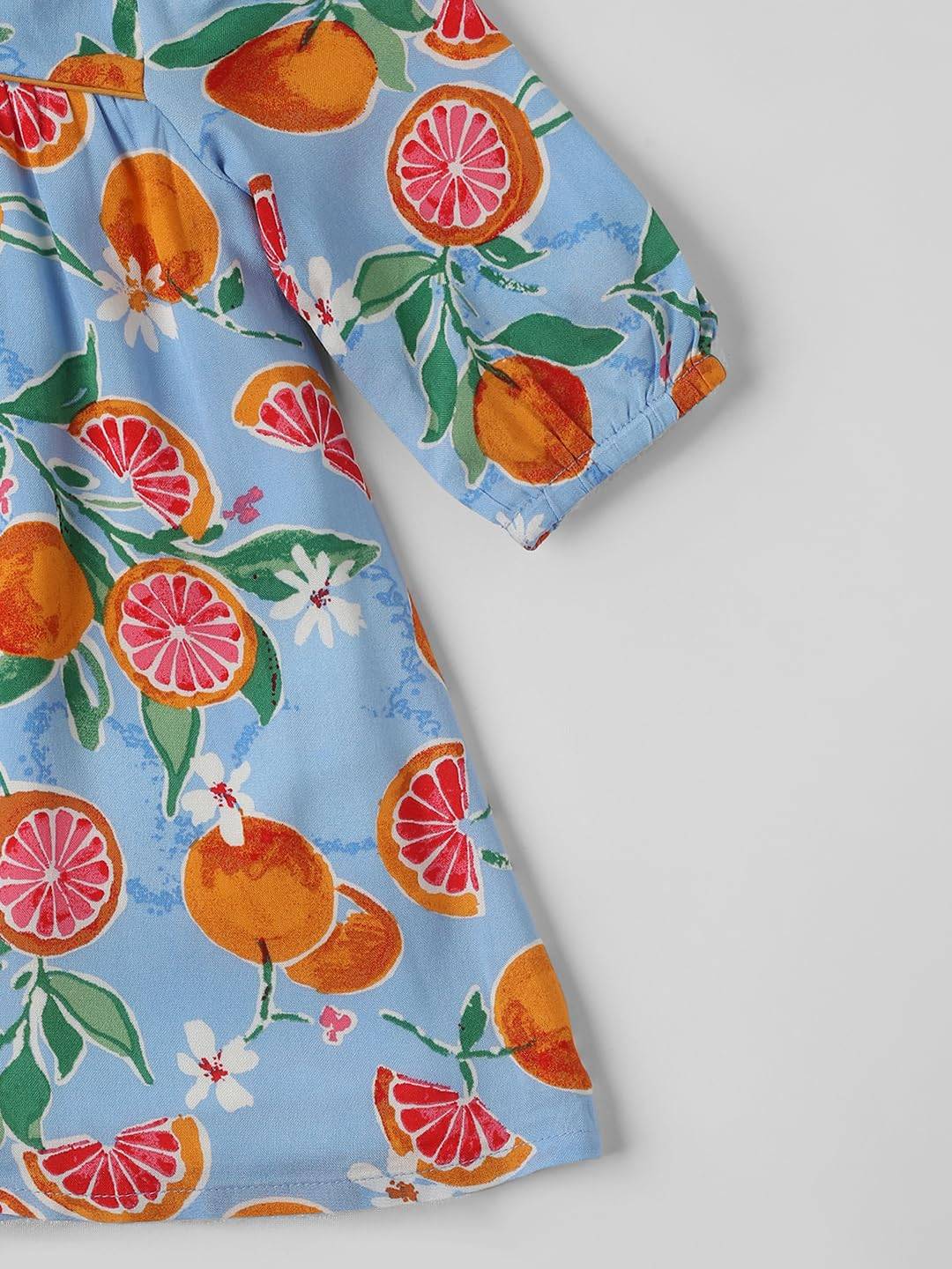 nauti nati Girl's Cotton A-Line Knee-Length Special Occasion Dress (NNNGTW100091CW2_Blue