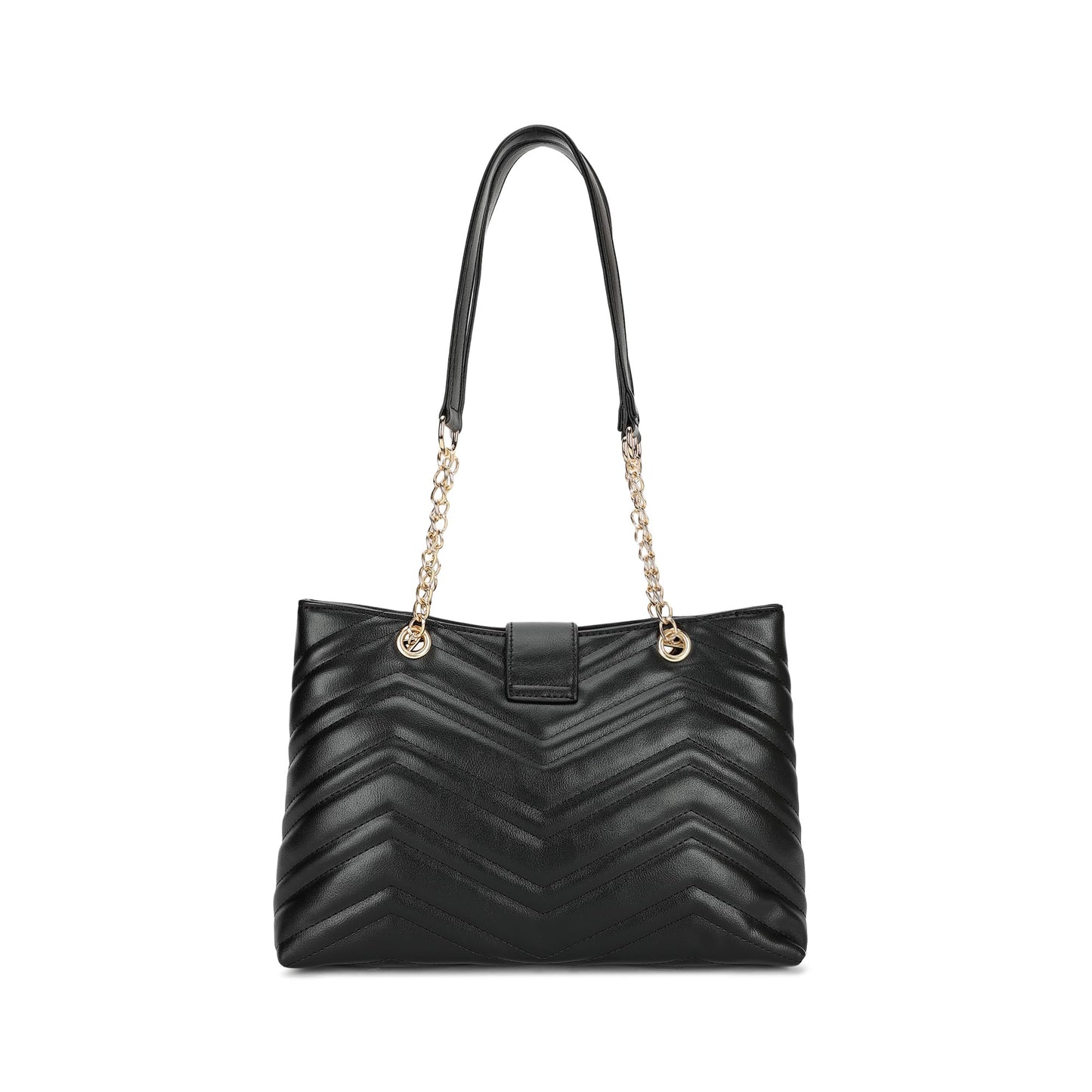 Fastrack Quilted Structured Tote Bag with Semi-Metallic Shoulder Strap for Women, Girls and Ladies