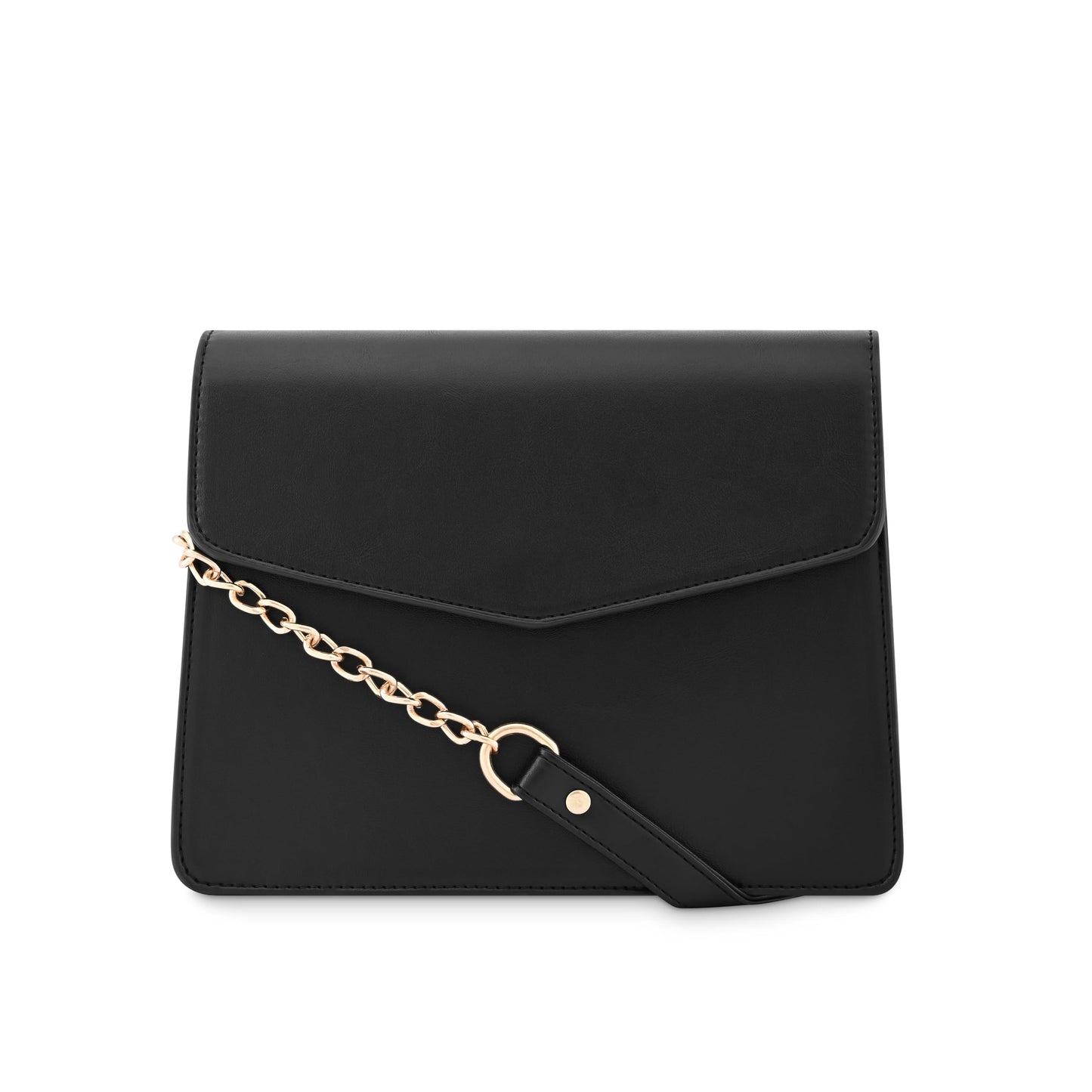 Fastrack Solid Structured Sling Bag for Women, Girls and Ladies | Gold Chain Sling Straps | Ladies Purse Handbag