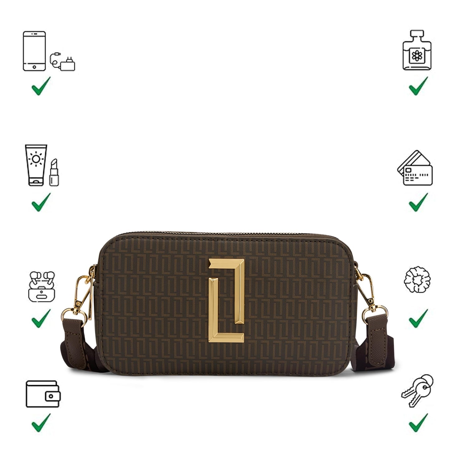 Lavie Luxe Women's Mono Fenny Crossbody Sling Bag | Ladies Purse Handbag | Gift for Women