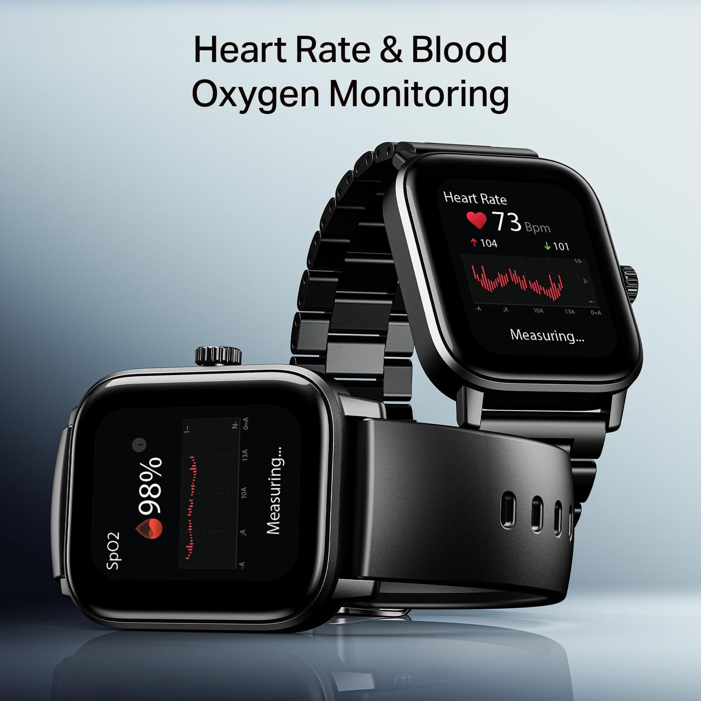 Boat Wave Call 3 Smartwatch 1.83” HD Display with Animated Watch Faces; BT Calling, Functional Crown, Multiple Sports Modes, IP68, HR, SpO2 Monitor, Smart Watches for Men & Women (Metallic Black)