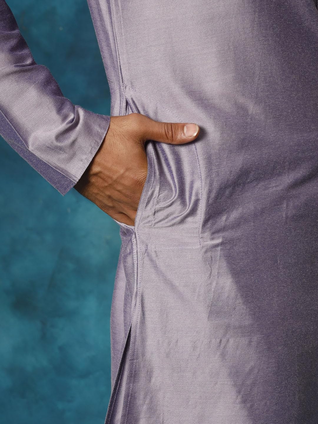 VASTRAMAY Men's Purple Viscose Kurta_VSHRMK169PU_36