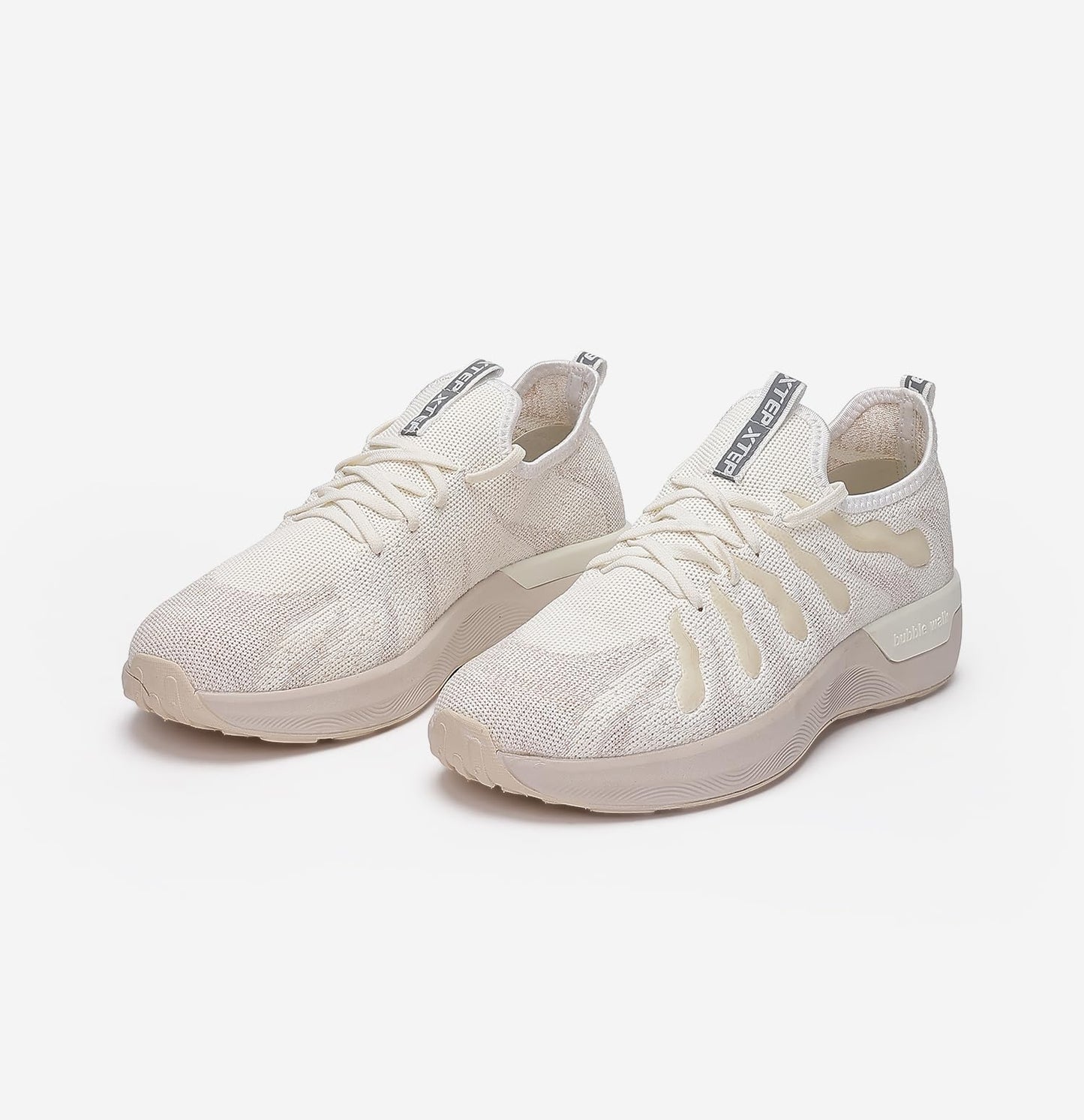 XTEP Men's Sports Running Walking Shoes Comfortable Lace Up Casual Sneakers(Beige,Size 7.5)