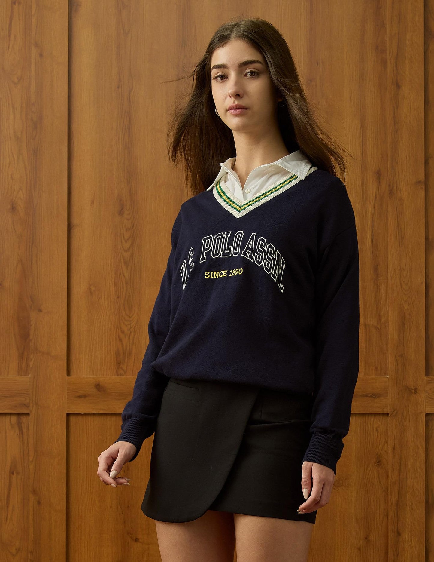 U.S. Polo ASSN. Women's Cotton Casual Sweater (UWAW25SWE196