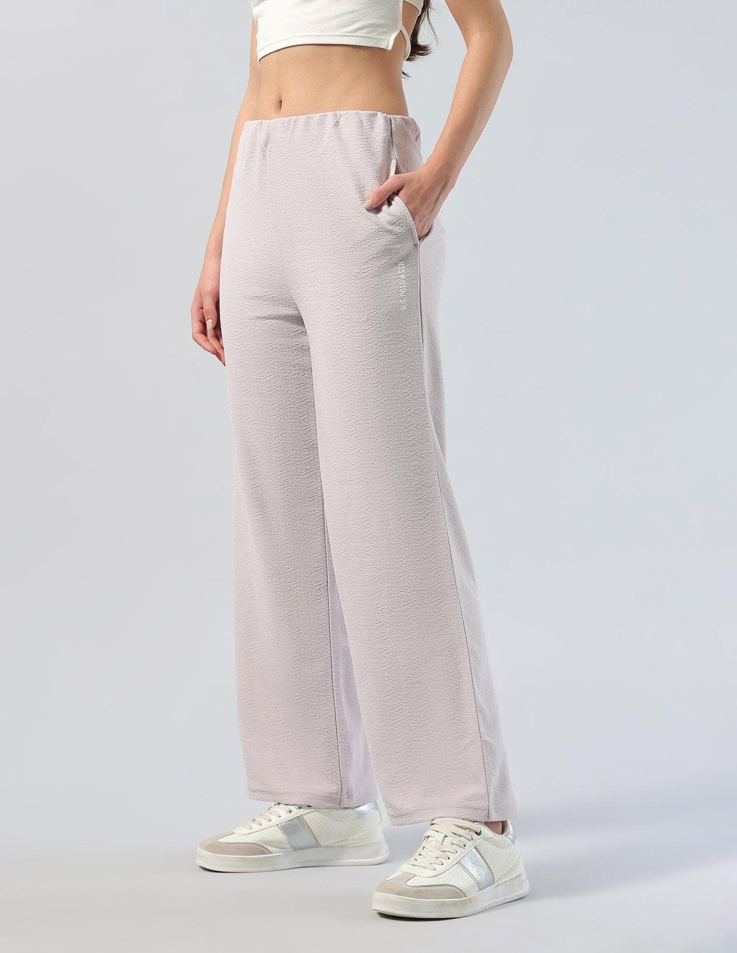 U.S. Polo ASSN. Textured Straight Fit Lounge Trousers (UWAW25TRO156_Pink_24)