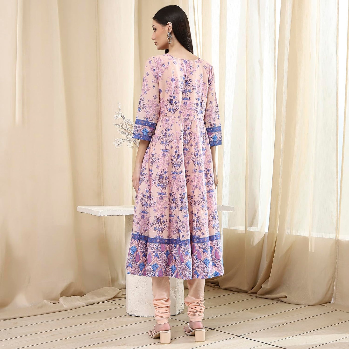 Biba Women's Voile 92X80 Kurta Set (SKDVIN8652ESS25BLU_Blue