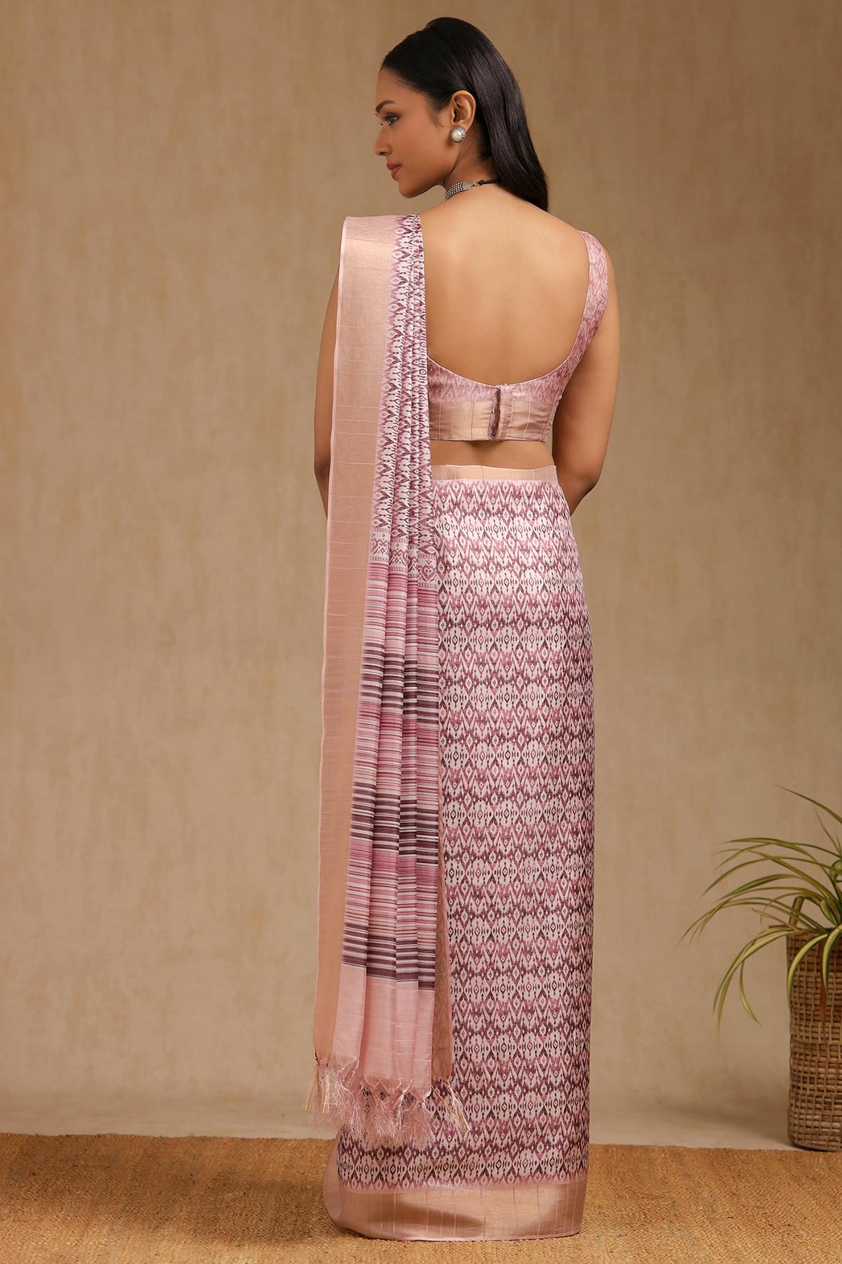 Soch Womens Purple Art Silk Ethnic Motif Saree